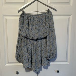 Lulus, Medium, Blue floral, Romper